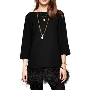 kate spade feather hem blouse